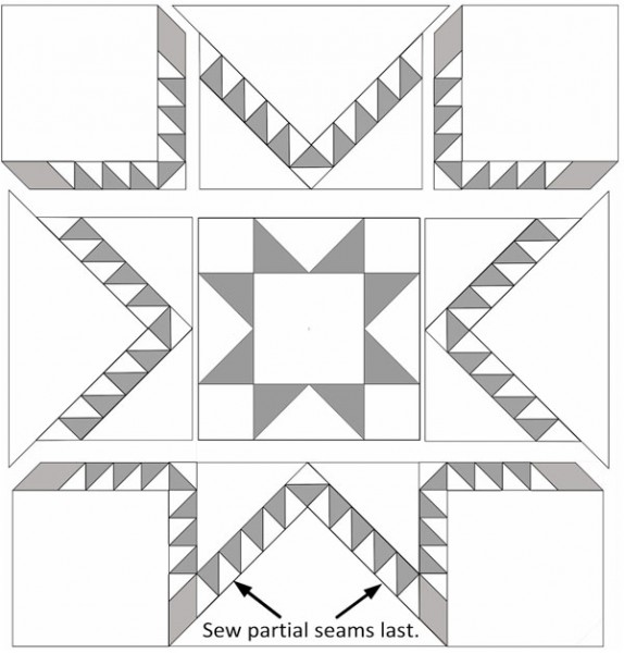 Aurora Feathered Star Quilt Block Tutorial WeAllSew