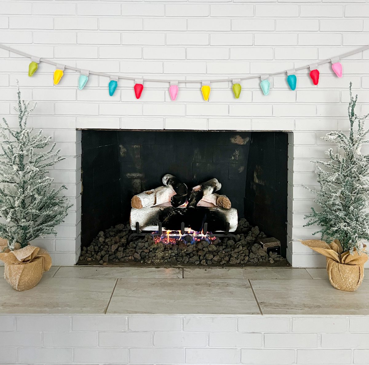 Felt Bulb Garland Tutorial Bright Garland Over Fire Place WeAllSew