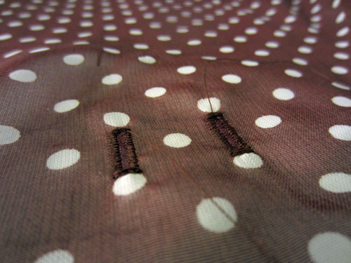 buttonholes in sheer fabric