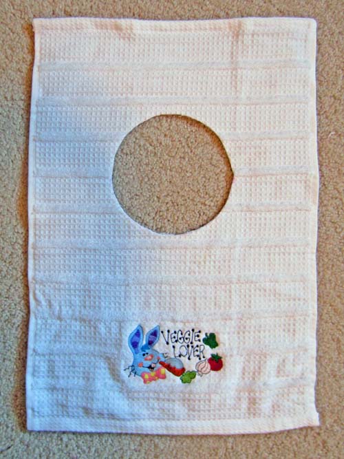 towel with circle cut-out