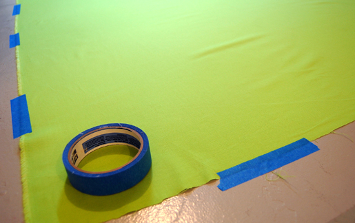 tape backing in place