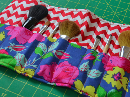 Makeup Brush Roll-floral-travel Makeup Brush Oranizer-makeup Brush