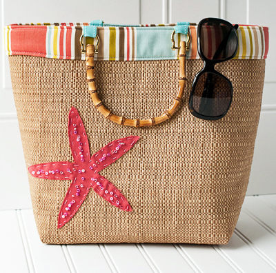 Embellish a Straw Tote with Plastic Bags - Create with Claudia