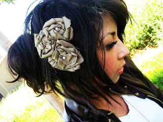 DIY fabric flower hair clio