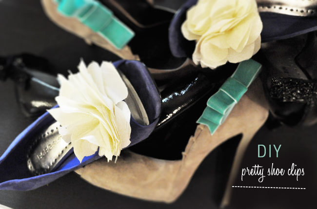 DIY fabric bow shoe clips