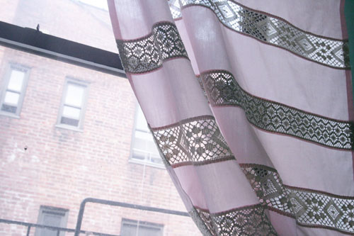 Curtain with Lace Inserts