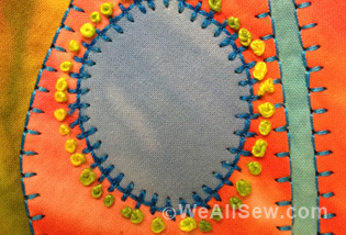 hand embroidery plus decorative machine stitches