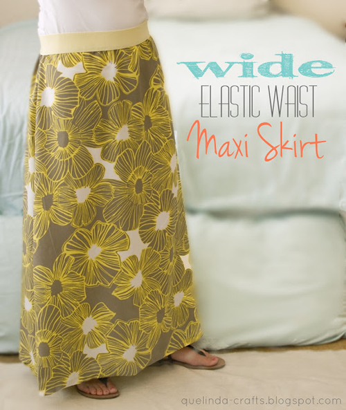 Elastic waist long outlet skirt