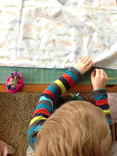 Tips for Sewing with Kids - pinning