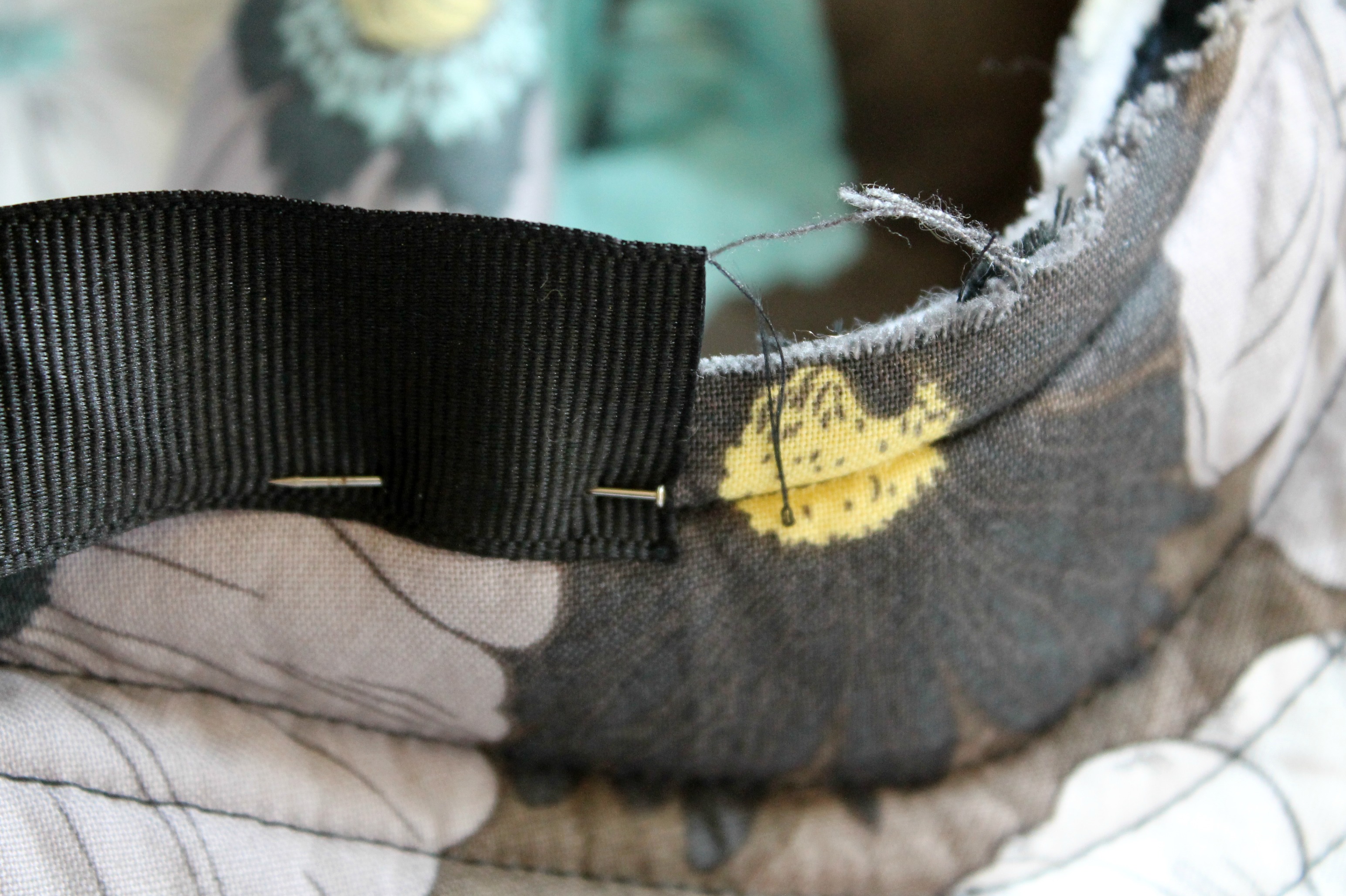 stitch ribbon to seam allowance
