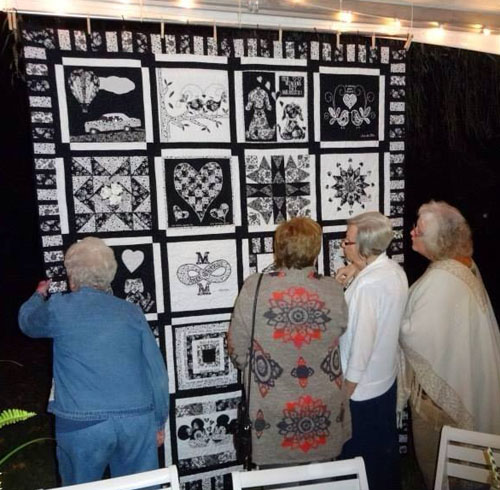 wedding quilt at reception