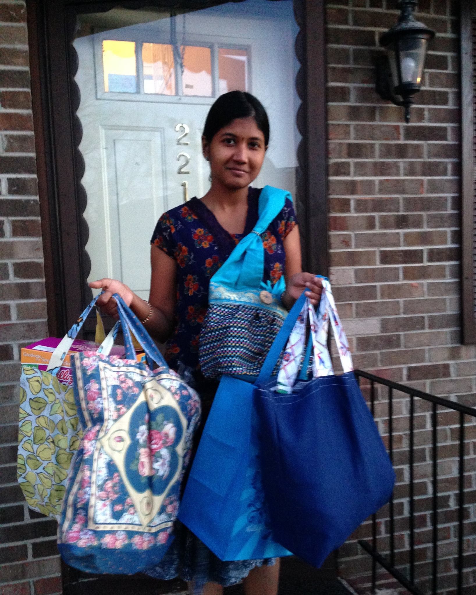 Green Bag Lady donated shopping bags