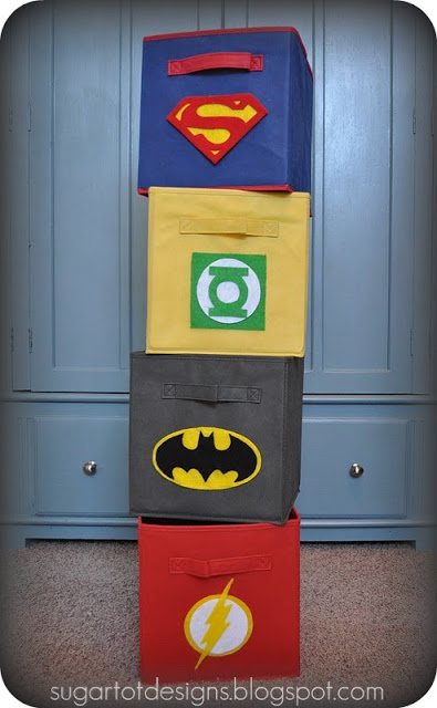 DIY Superhero Bins