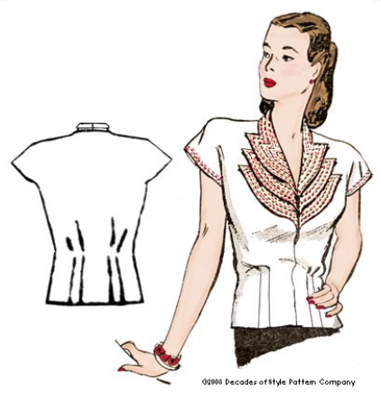 Decades of Style patterns - 1940 Girl Friday Blouse