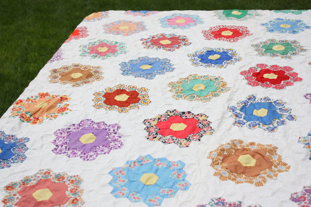 WIP Scrap Fabric English Paper Pieced Hexagon Quilt : r/quilting