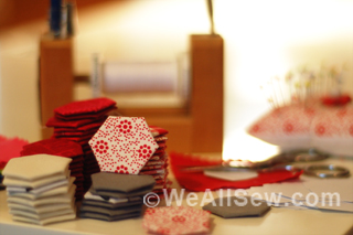 How to sew english paper pieced hexagons