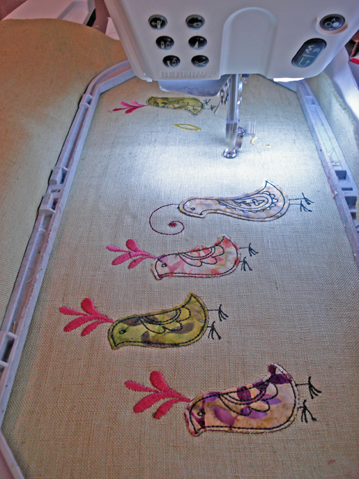 applique on embroidery machine