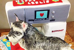 sewing machine and dog cake