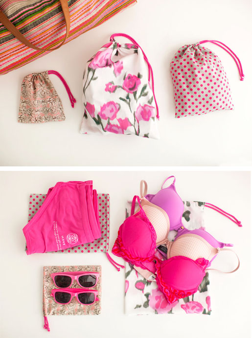 pink travel bags