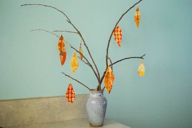 DIY fabric fall leaf decor