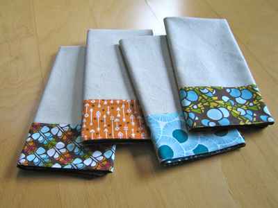 DIY Color Block Fabric Napkins