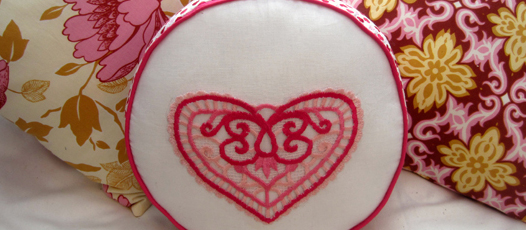 DIY lacy heart pillow