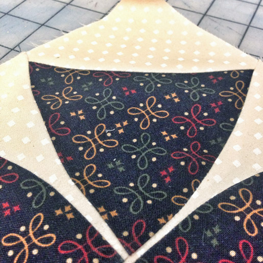 Pressed pieced quilt section