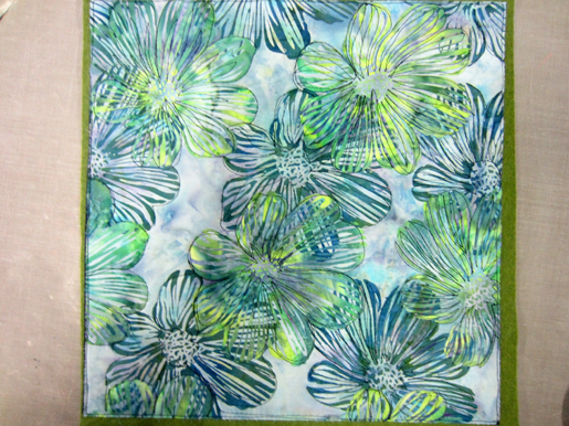 How to practice free-motion quilting with printed flower fabric