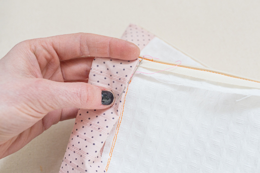 Using the slipstitch to secure waistband on inside