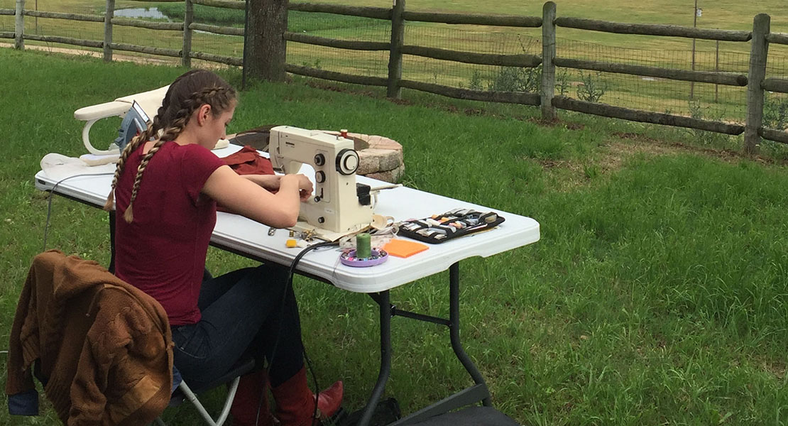 Erin Baker of 7th Bone Tailoring sews on a BERNINA 1008jpg