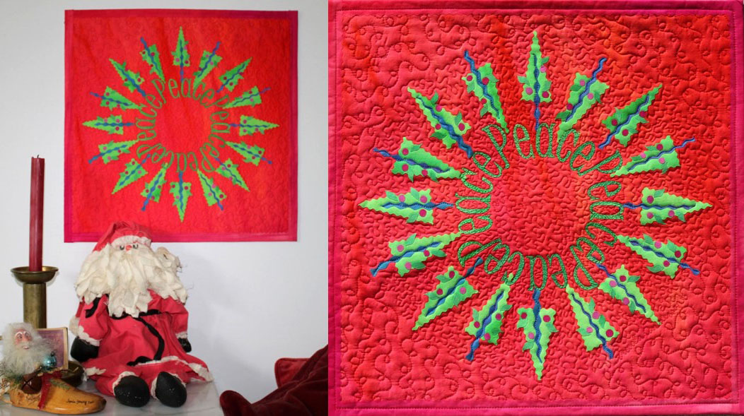Christmas in July Peace Holiday Art Quilt Tutorial