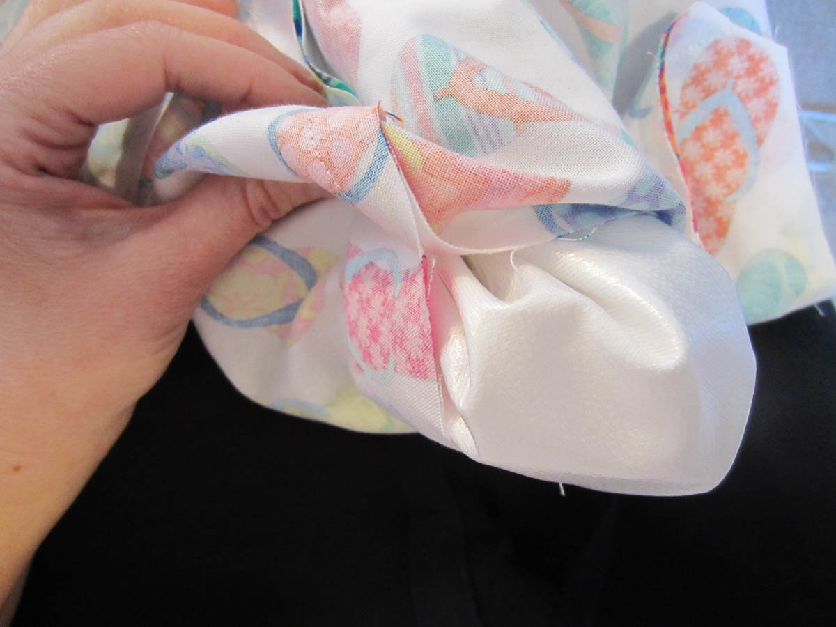 Swim Wetbag Sewing Tutorial - Turn right side out through opening in exterior