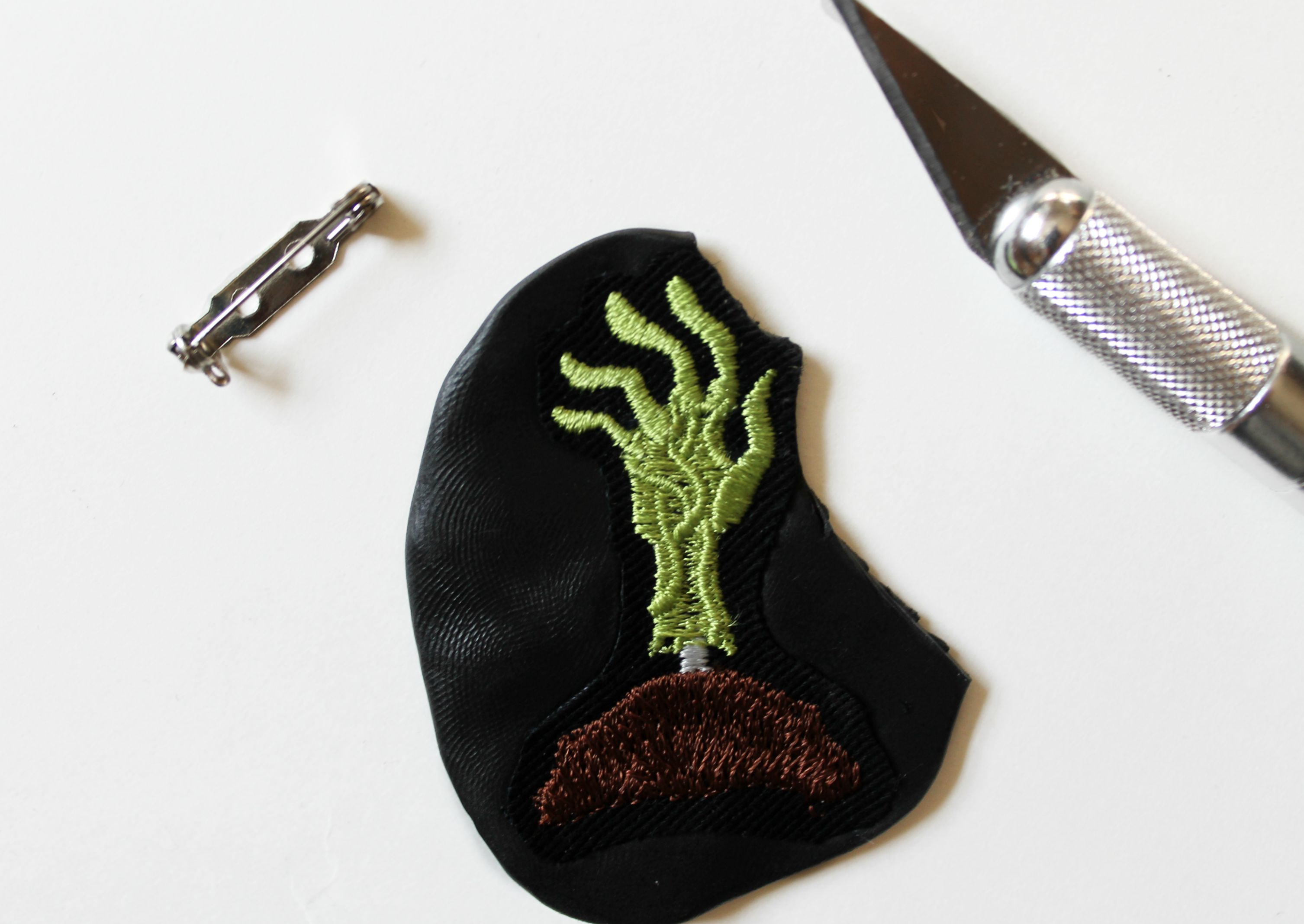 Embroidered Fimo Brooch