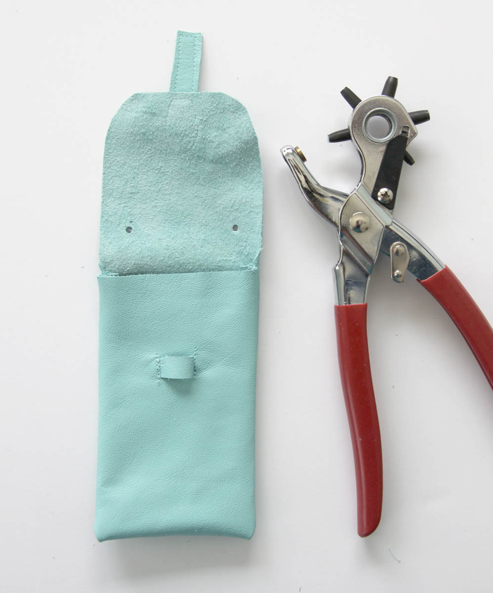 Leather iPhone Purse Tutorial - Make Two Holes with the Revolving Punch Plier