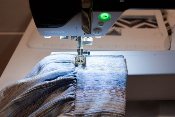 Midi Skirt Tutorial - Stitch the waistband facing down 