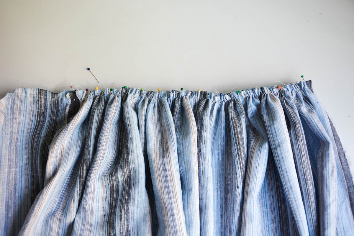 Midi Skirt Tutorial - Adjust the gathers to fit