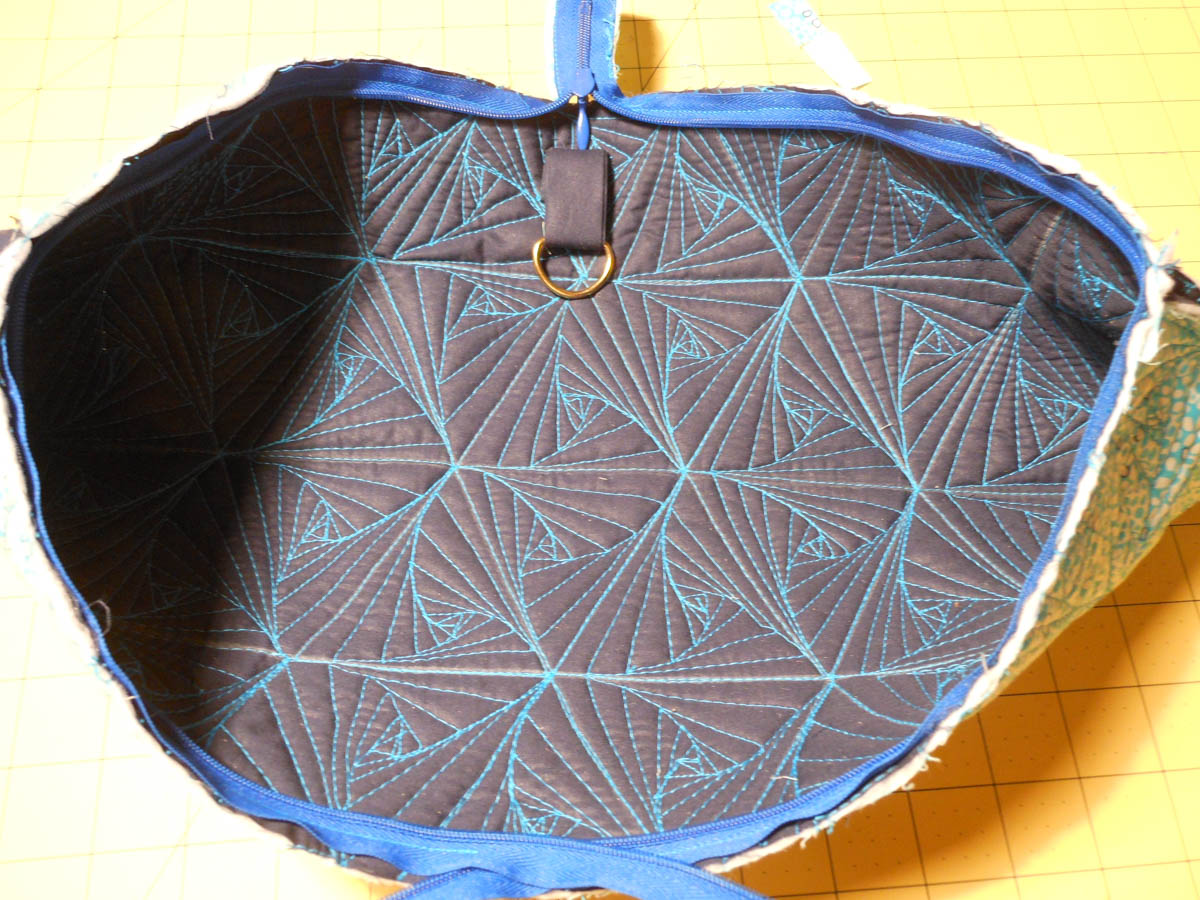 Pyramid Zipper Pouch from Free Motion Quilting Practice Squares WeAllSew