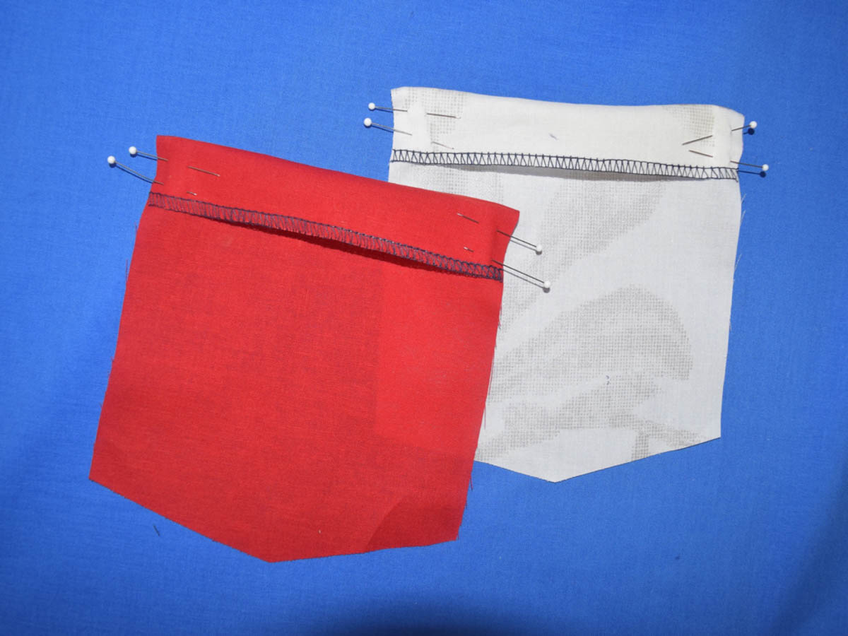Patch Pocket Tutorial - pulling the raw edge of the facing
