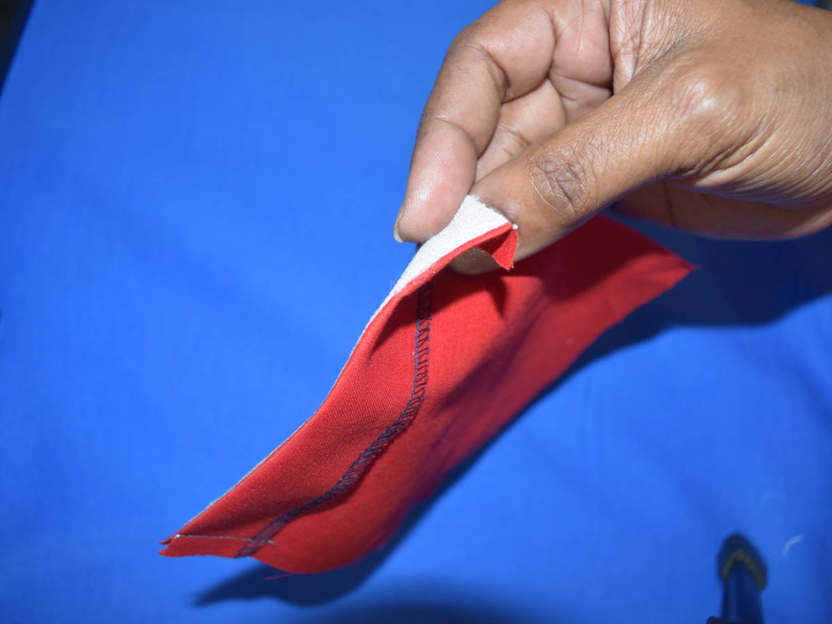 Patch Pocket Tutorial - fold the seam allowances toward the facing
