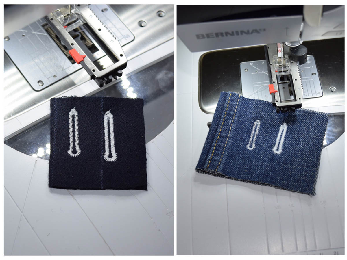 Buttonhole Sewing Tip - duplicated buttonhole on denim