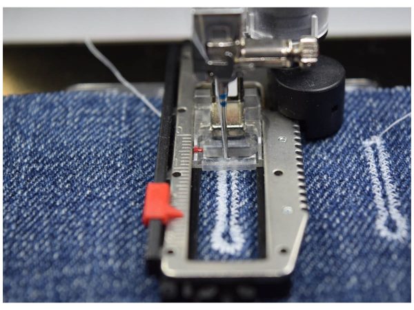 Buttonhole Sewing Tip - denim buttonhole duplication sample