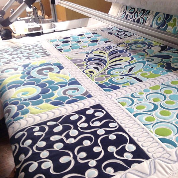 Free-motion Quilting Sampler on Frame