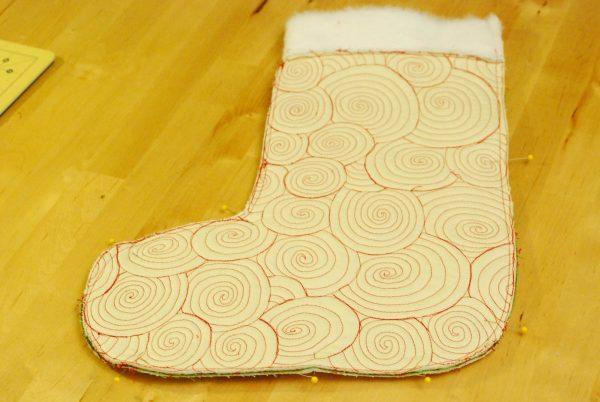 Free-Motion Christmas Stocking Tutorial - Sew trim.