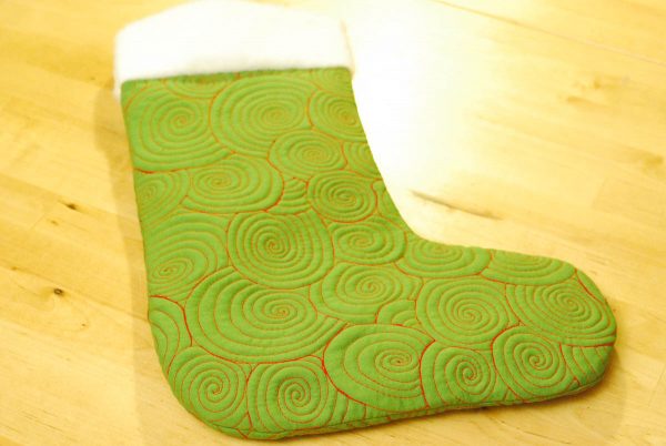 Free-Motion Christmas Stocking Tutorial - finished stocking