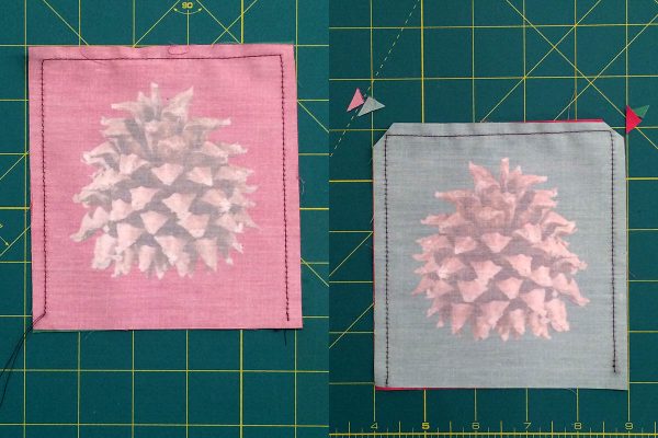Holiday Coasters Tutorial - rim the two top corners off 