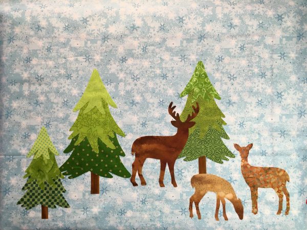 Mantel Cover Tutorial - Mantel Cover Tutorial - add the trees and deer to each end of your background fabric