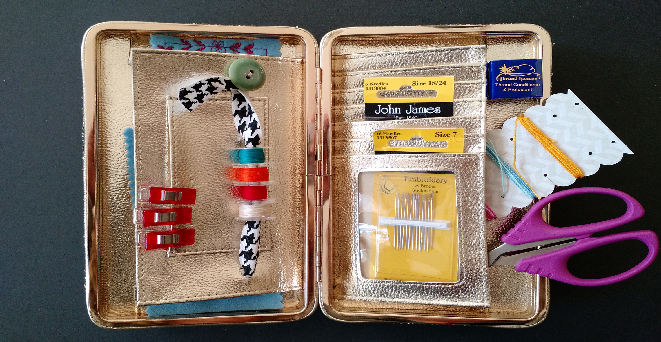 Sewing Travel Kit Tutorial made from a Clutch