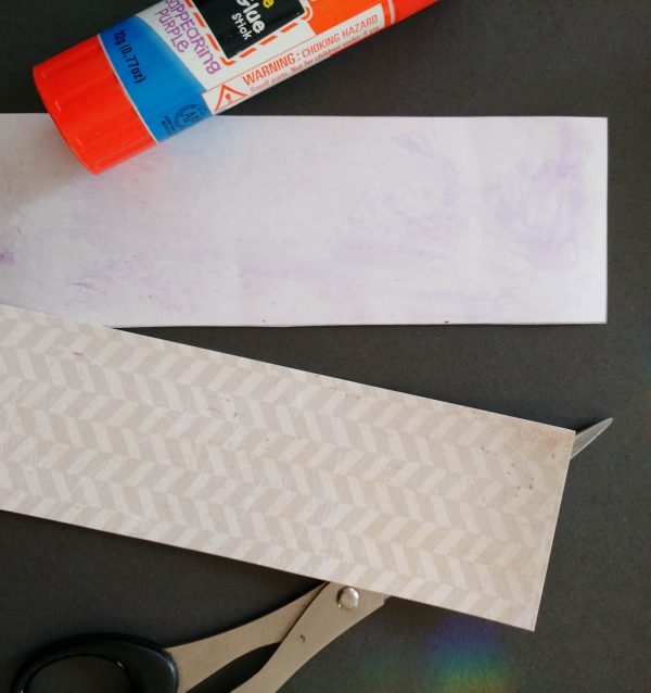 Travel Kit Tutorial - gluing two pieces of scrapbook paper together