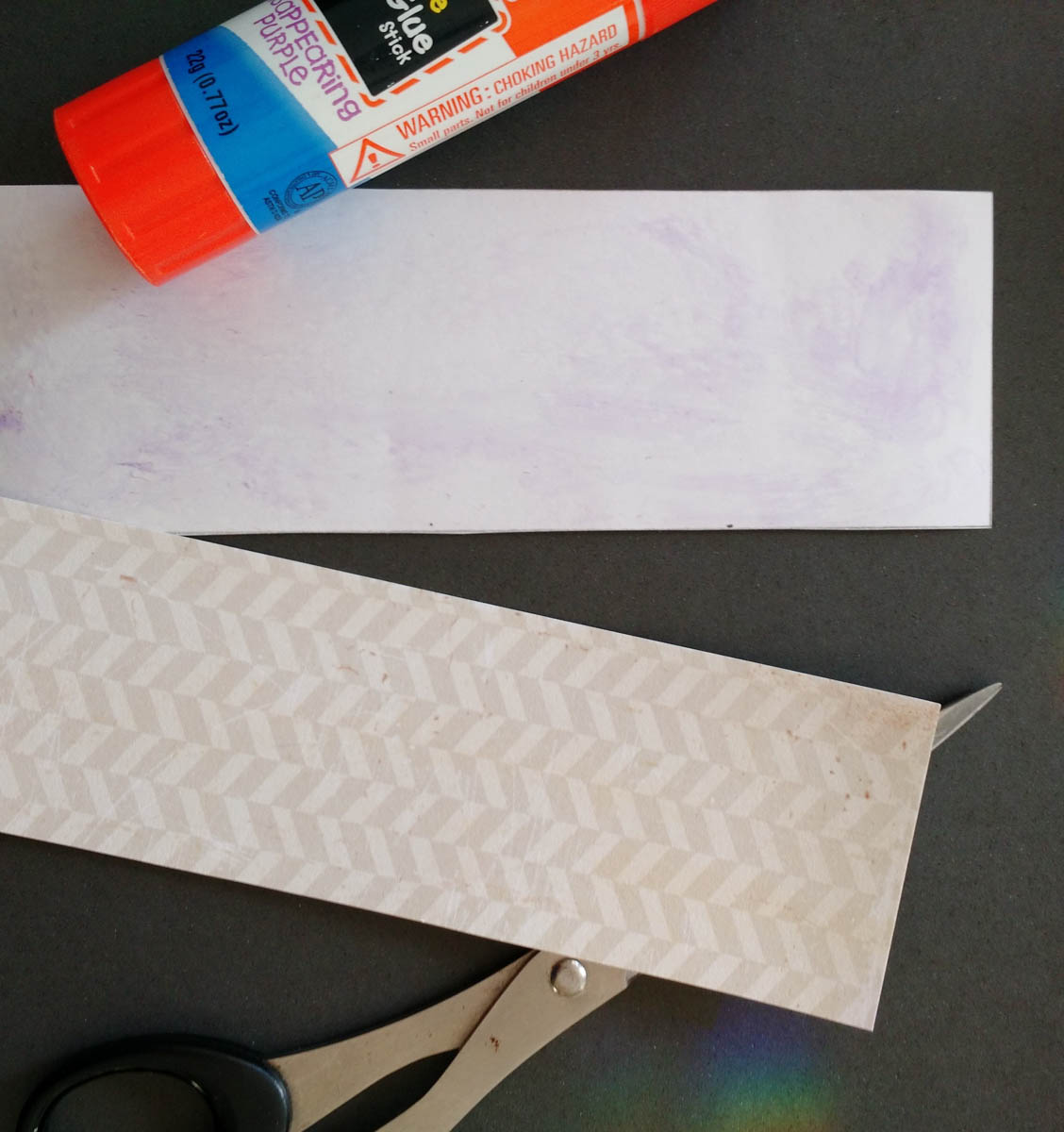 Travel Kit Tutorial - gluing two pieces of scrapbook paper together ...