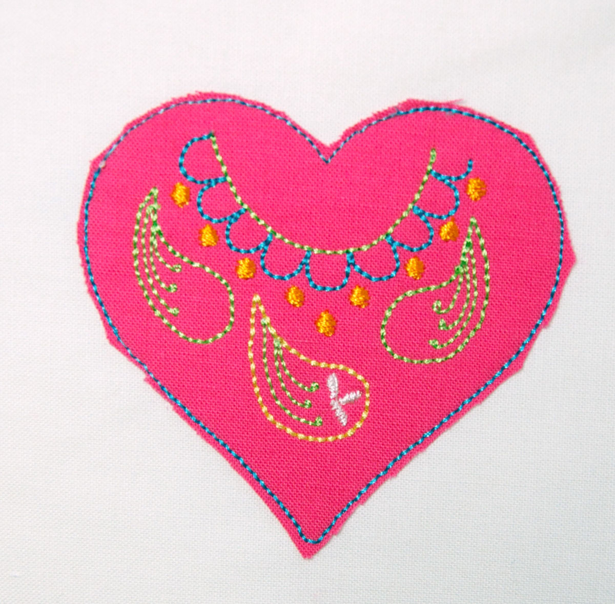 Embroidered Heart Pin and Free Embroidery Design - WeAllSew
